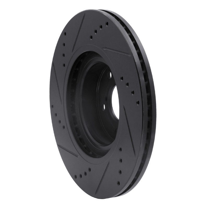 Toyota 86 Brake Rotor (1) - Front Right - R1 Concepts - Drilled & Slotted - Black - `04-`25